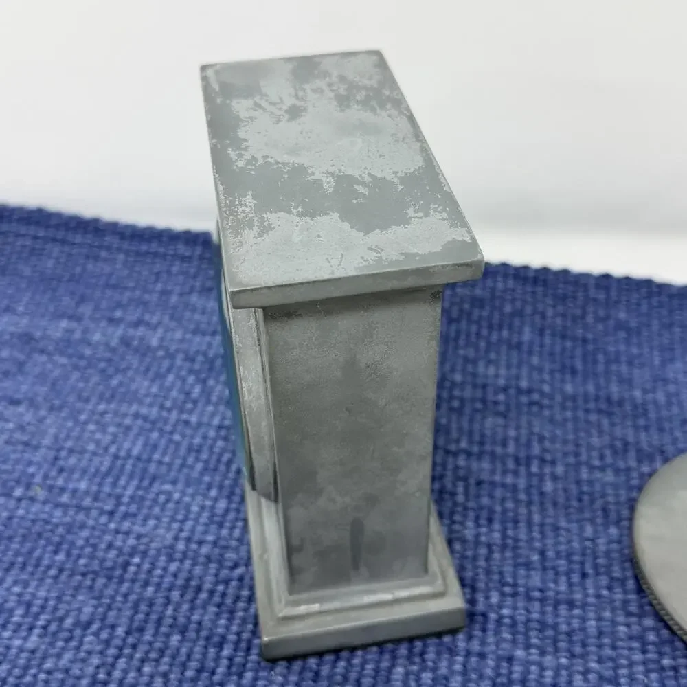 Shefield Nicolson Pewter 7” Clock Restoration Hardware ~ Preowned~ Needs repair